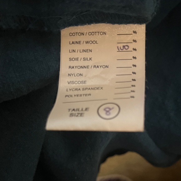 Muriel Dombret Teal Linen Top US 8 - Picture 5 of 5